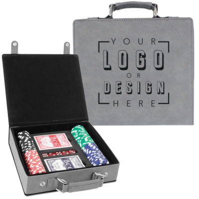 Personalized Leatherette 100 Poker Chip Set