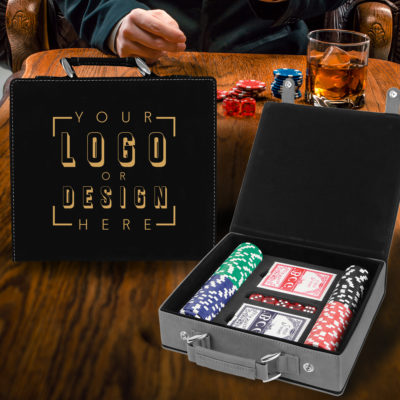 Personalized Leatherette 100 Poker Chip Set