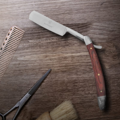 Personalized 10" Straight Edge Razor with Wood Handle