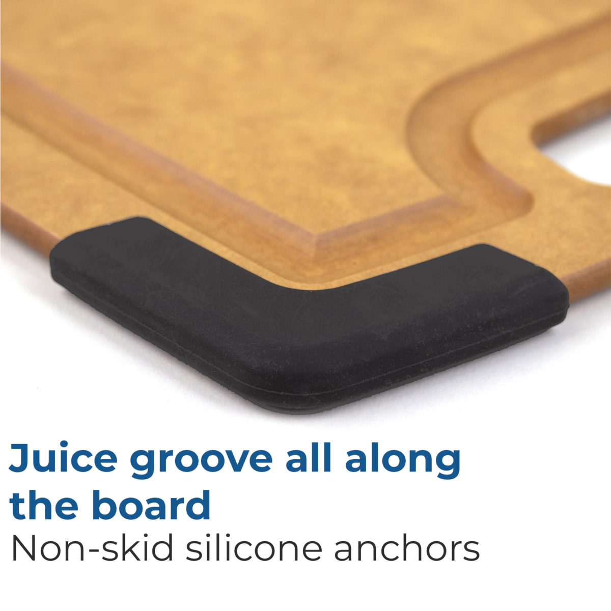 Personalized Monogram Composite Wood Cutting Board with Juice Groove and Non Slip Guard - Image 3