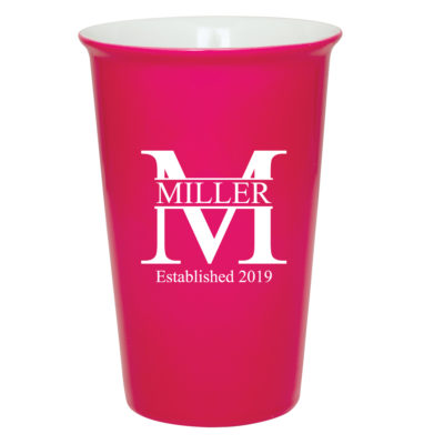 Personalized Split Monogram 14 oz. Latte Ceramic Mug