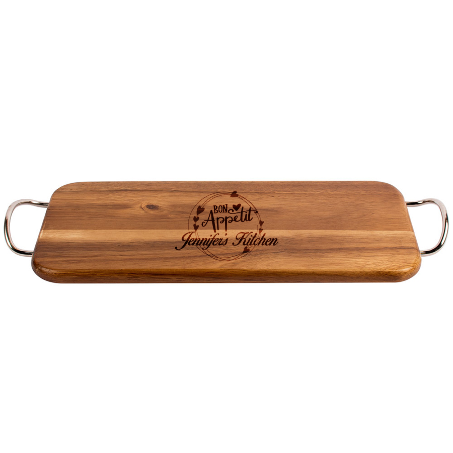 Personalized Acacia Wood Rectangular Display Board - Bon Appetit Design - Image 4