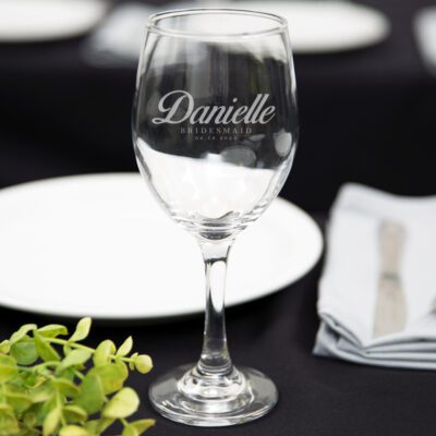 Personalized Wedding Party 14 oz. Wine Glass