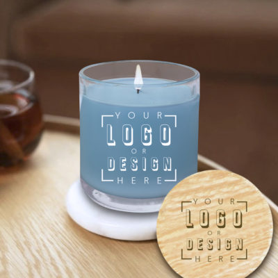 Personalized 14 oz. Jar Scented Candle with Wood Lid