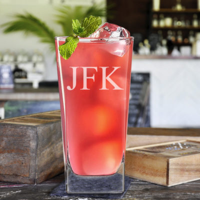 Personalized 14 oz. Square High Ball Glass