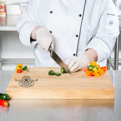 Personalized Chef Knife Wood Cutting Board