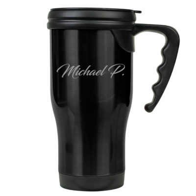 Personalized Split Monogram 16oz Travel Mug with Handle
