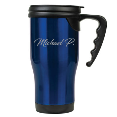 Personalized Split Monogram 16oz Travel Mug with Handle