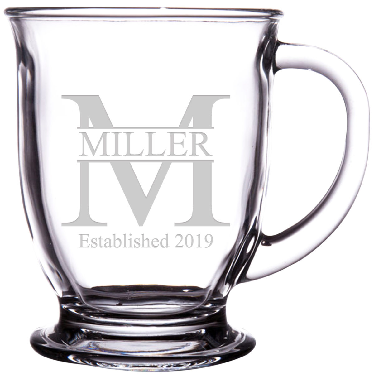 Personalized Monogram 16oz. Clear Glass Bistro Coffee Mug - Image 5