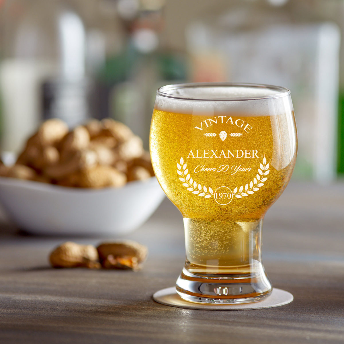 Personalized Vintage Craft Beer Glass