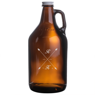 Personalized Etched 64oz Amber Beer Growler - Crosshair