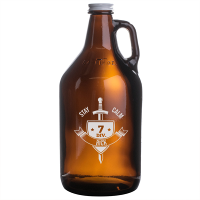 Personalized Etched 64oz Amber Beer Growler - 7 Regiment