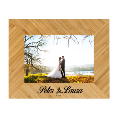 Personalized Bamboo Picture Frame - Couple Design