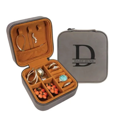 Personalized Split Letter Monogram Leatherette Jewelry Box