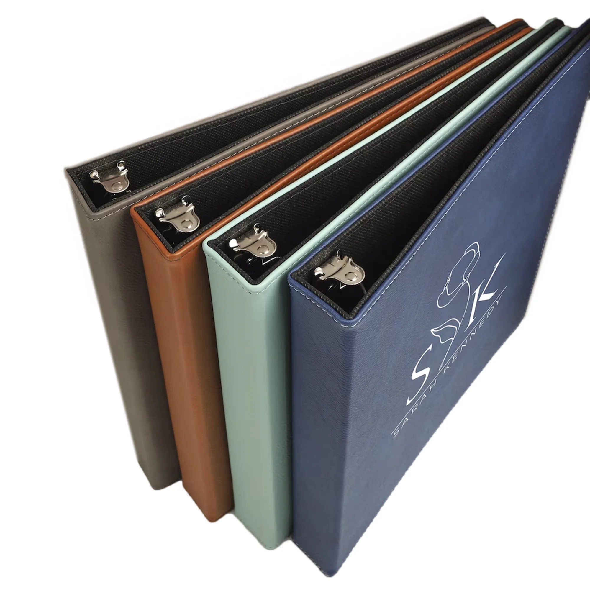 Personalized Laurel Leatherette Binder - Image 5