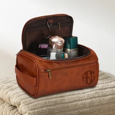 Personalized Round Monogram Travel Toiletry Bag