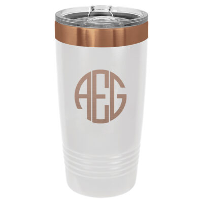 Personalized Round Monogram 20 oz. Ion-Plated Tumbler with Slider Lid