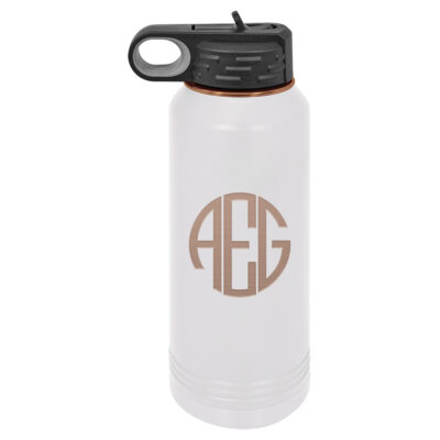 Personalized Round Monogram 32 oz. Water Bottle with Sports Cap
