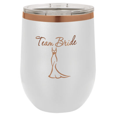 Personalized 12 oz. Ion-Plated Stemless Wine Tumbler with Lid