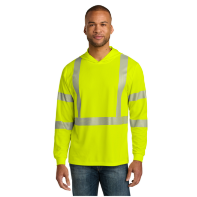 CornerStone® ANSI 107 Class 3 Long Sleeve Segmented Tape Hooded Tee