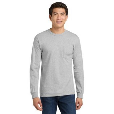 Gildan - Ultra Cotton 100% Cotton Long Sleeve T-Shirt with Pocket. — Primary