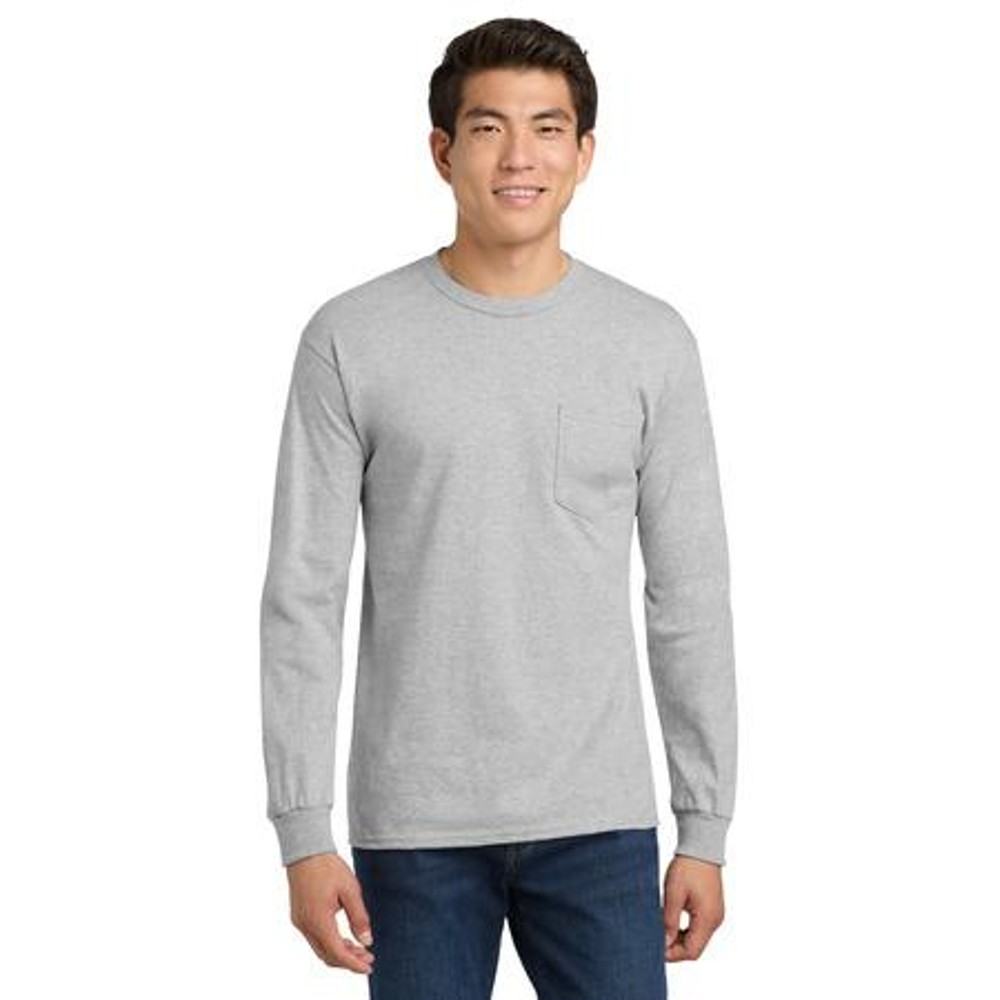 Gildan - Ultra Cotton 100% Cotton Long Sleeve T-Shirt with Pocket. Gildan - Ultra Cotton 100% Cotton Long Sleeve T-Shirt with Pocket.