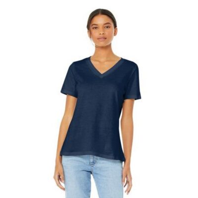BELLA+CANVAS Women's Relaxed Jersey Short Sleeve V-Neck Tee. — Primary