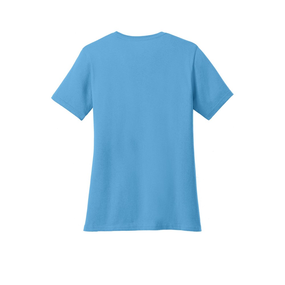 Port & Company Ladies Core Cotton V-Neck Tee — Rear