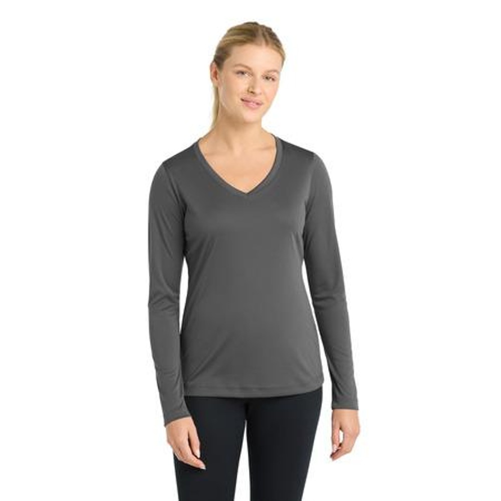 Sport-Tek Ladies Long Sleeve PosiCharge Competitor V-Neck Tee