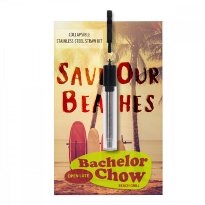 Greeting Card With Collapsible Stainless Steel Straw Kit