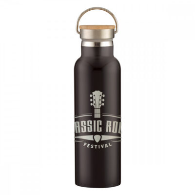 21 Oz. Full Laser Tipton Stainless Steel Bottle With Bamboo Lid