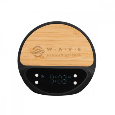 10W Bamboo Wireless Charger With Digital Clock