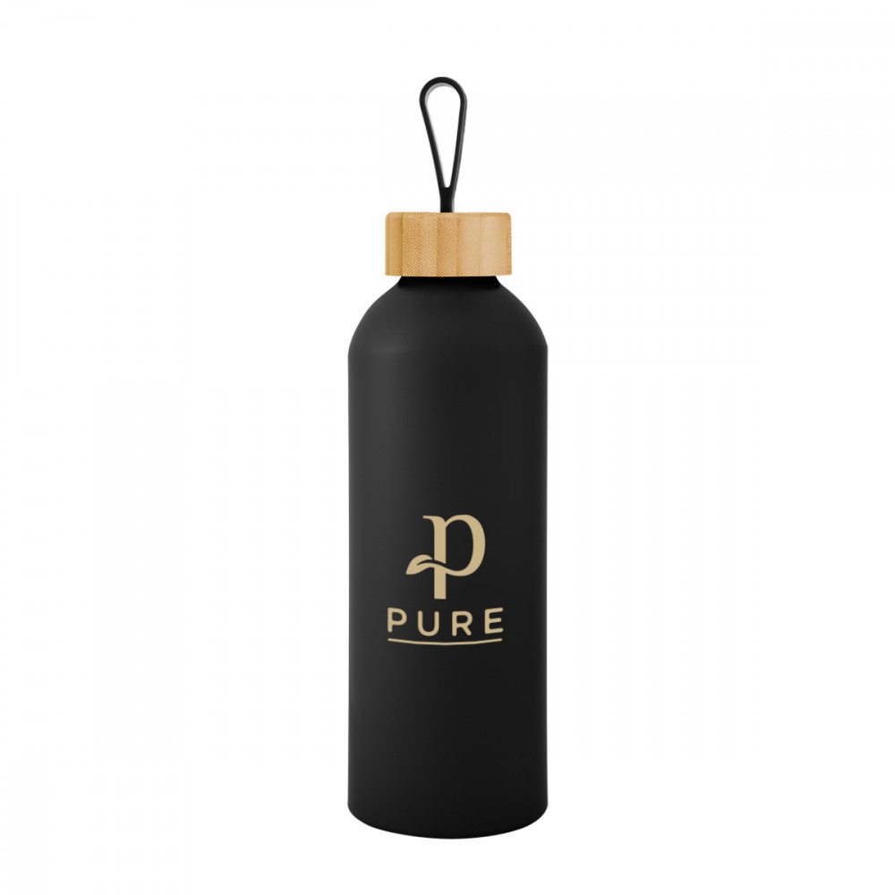 25 Oz. Blaire Recycled Aluminum Bottle With Bamboo Lid And Carry Handle 25 Oz. Blaire Recycled Aluminum Bottle With Bamboo Lid And Carry Handle