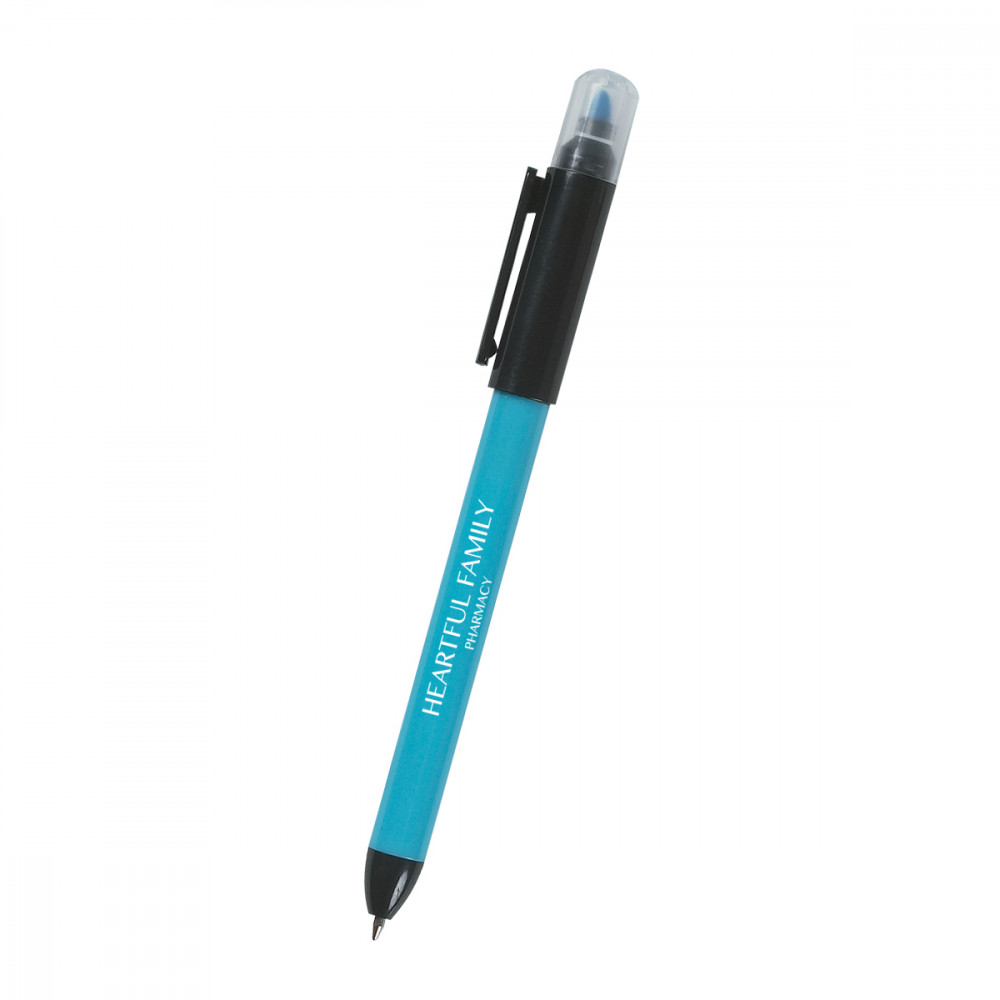 Twin-Write Pen With Highlighter