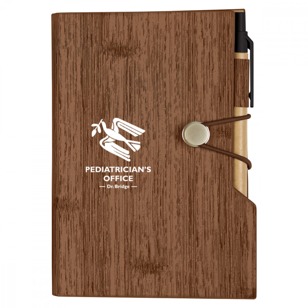 Woodgrain Look Notebook With Sticky Notes And Flags Woodgrain Look Notebook With Sticky Notes And Flags