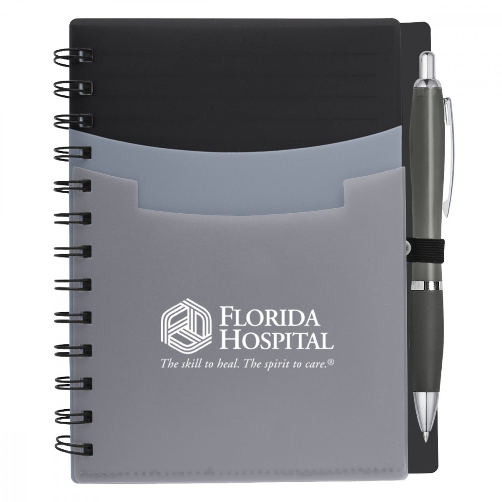 Tri-Pocket Notebook & Satin Pen Tri-Pocket Notebook & Satin Pen