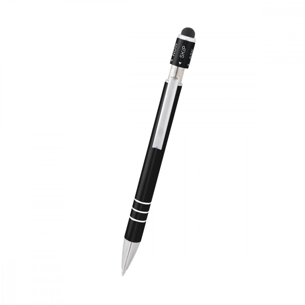 Recycled Aluminum Spin Game Top Pen With Stylus Recycled Aluminum Spin Game Top Pen With Stylus