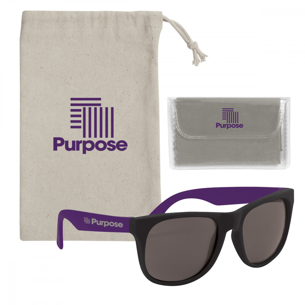 Rubberized Sunglasses With Microfiber Cloth And Pouch Rubberized Sunglasses With Microfiber Cloth And Pouch
