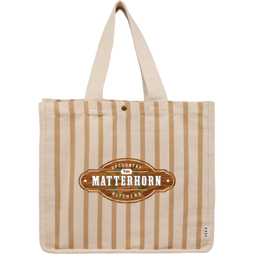 FEED Cotton and Jute Striped Tote