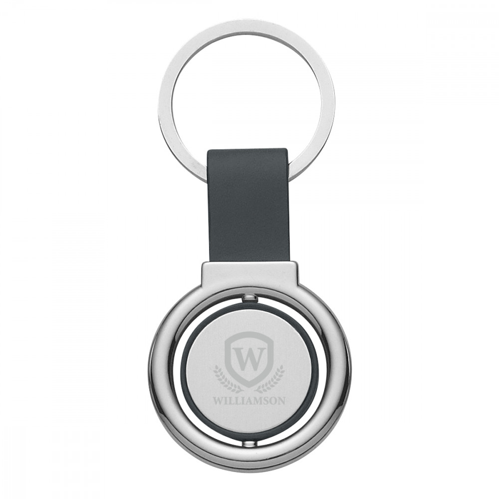 Circular Metal Spinner Key Tag