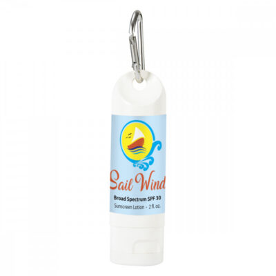 2 Oz. SPF 30 Sunscreen Lotion Carabiner Bottle