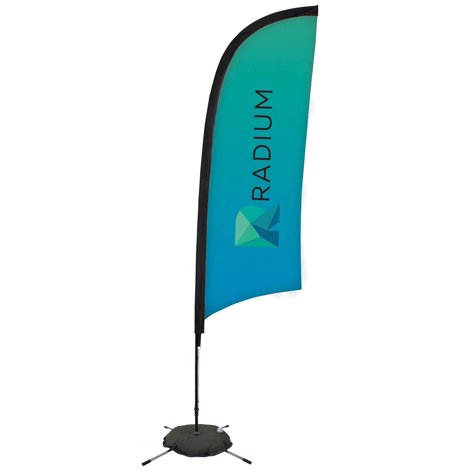 24-Hour Quick Ship 9' Premium Razor Sail Sign Kit (Single-Sided with Scissor Base)