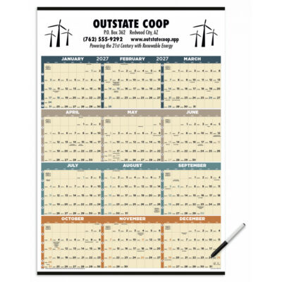 Triumph® Calendars Time Management Span-A-Year (Laminated w/Marker) Calendar