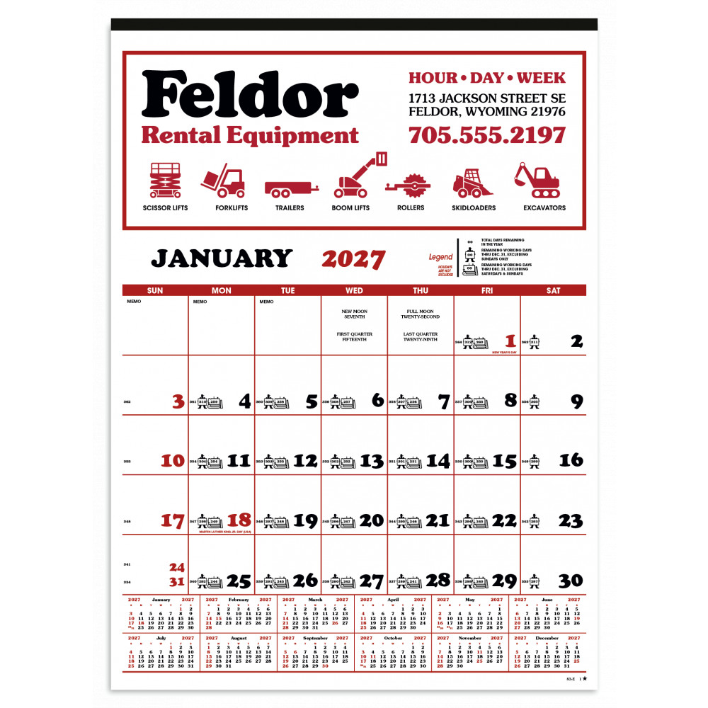 Skinner & Kennedy® Contractor's 12-Sheet Calendar