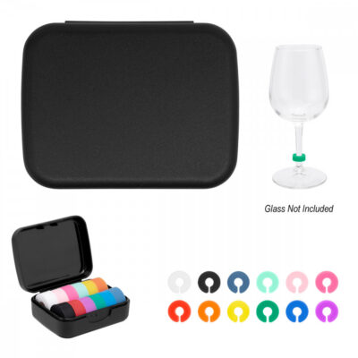 Silicone Wine Glass Markers In Recycled Case