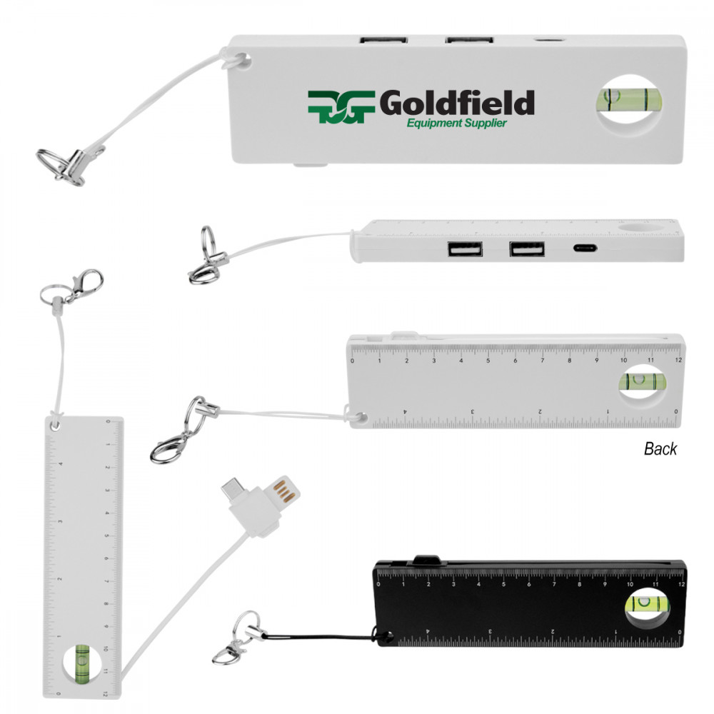 rABS USB & Type-C Hub with Level & Ruler