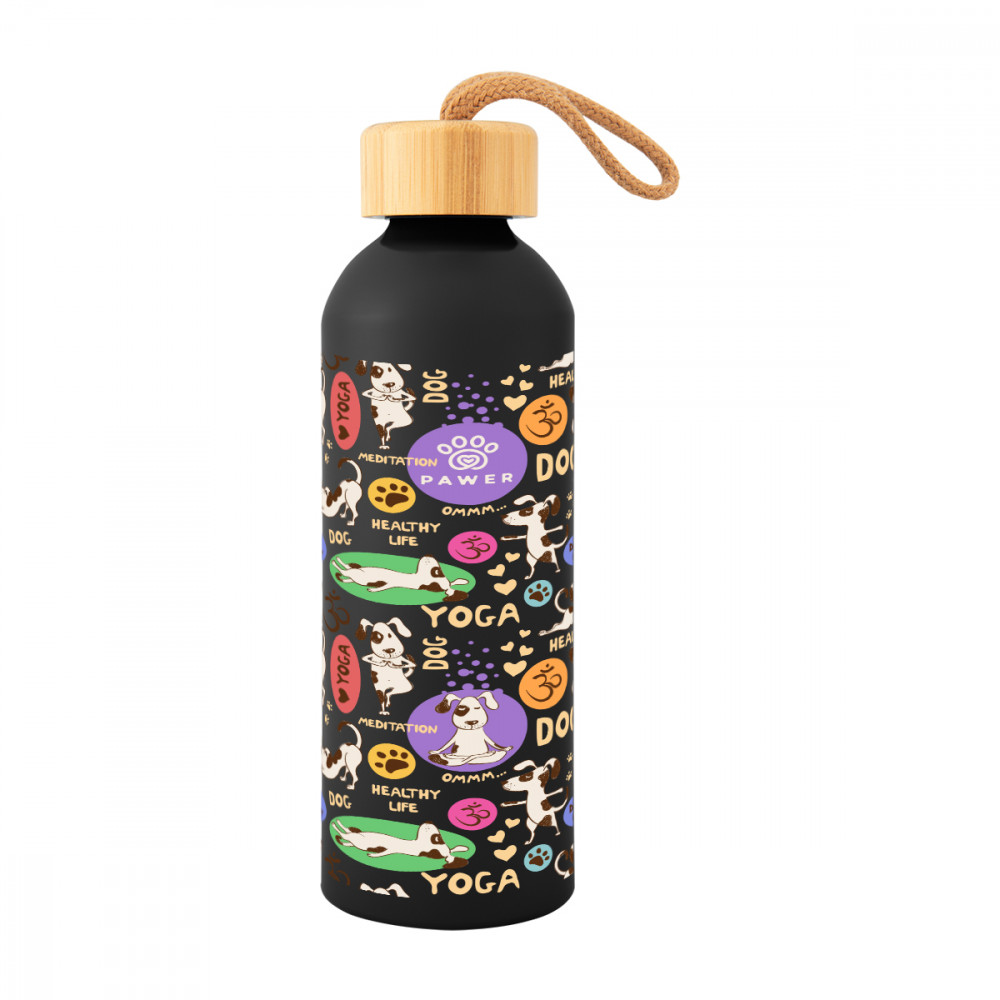 25 Oz. Full Color Blaire Recycled Aluminum Bottle With Bamboo Lid 25 Oz. Full Color Blaire Recycled Aluminum Bottle With Bamboo Lid