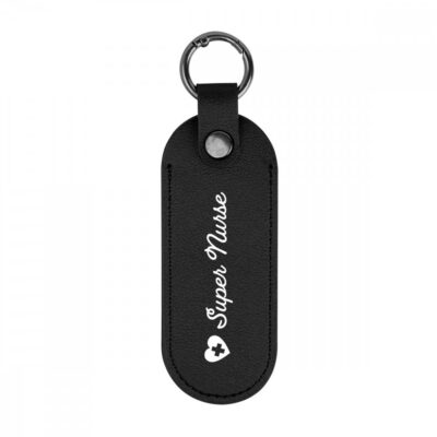 Bates Leatherette Key Tag With Carabiner