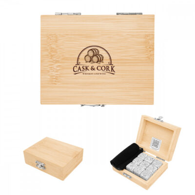 Whiskey Stone Ice Cubes in FSC® Bamboo Box