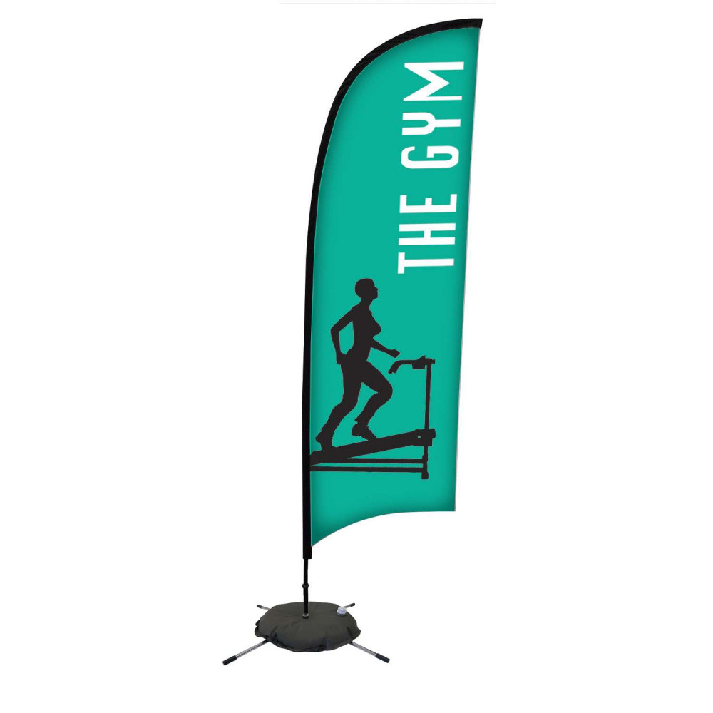48-Hour Quick Ship 9' Premium Razor Sail Sign Kit (Single-Sided with Scissor Base)